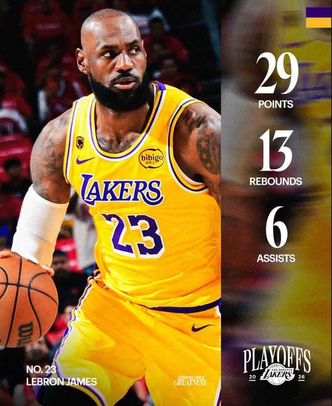 41岁勒布朗季后赛创历史纪录，45分钟鏖战助湖人